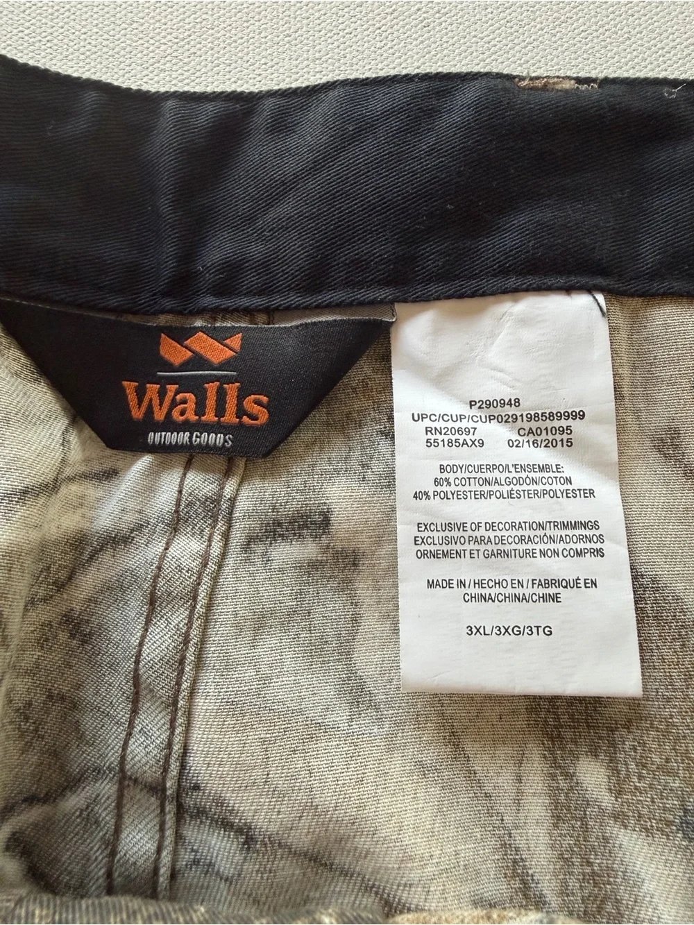 EUC Men's Wall's Realtree Camouflage Cargo Pants Realistic Forest Camo Size 3XL
